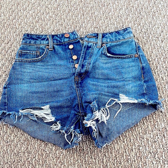 High Rise Jean Shorts - Picture 1 of 4